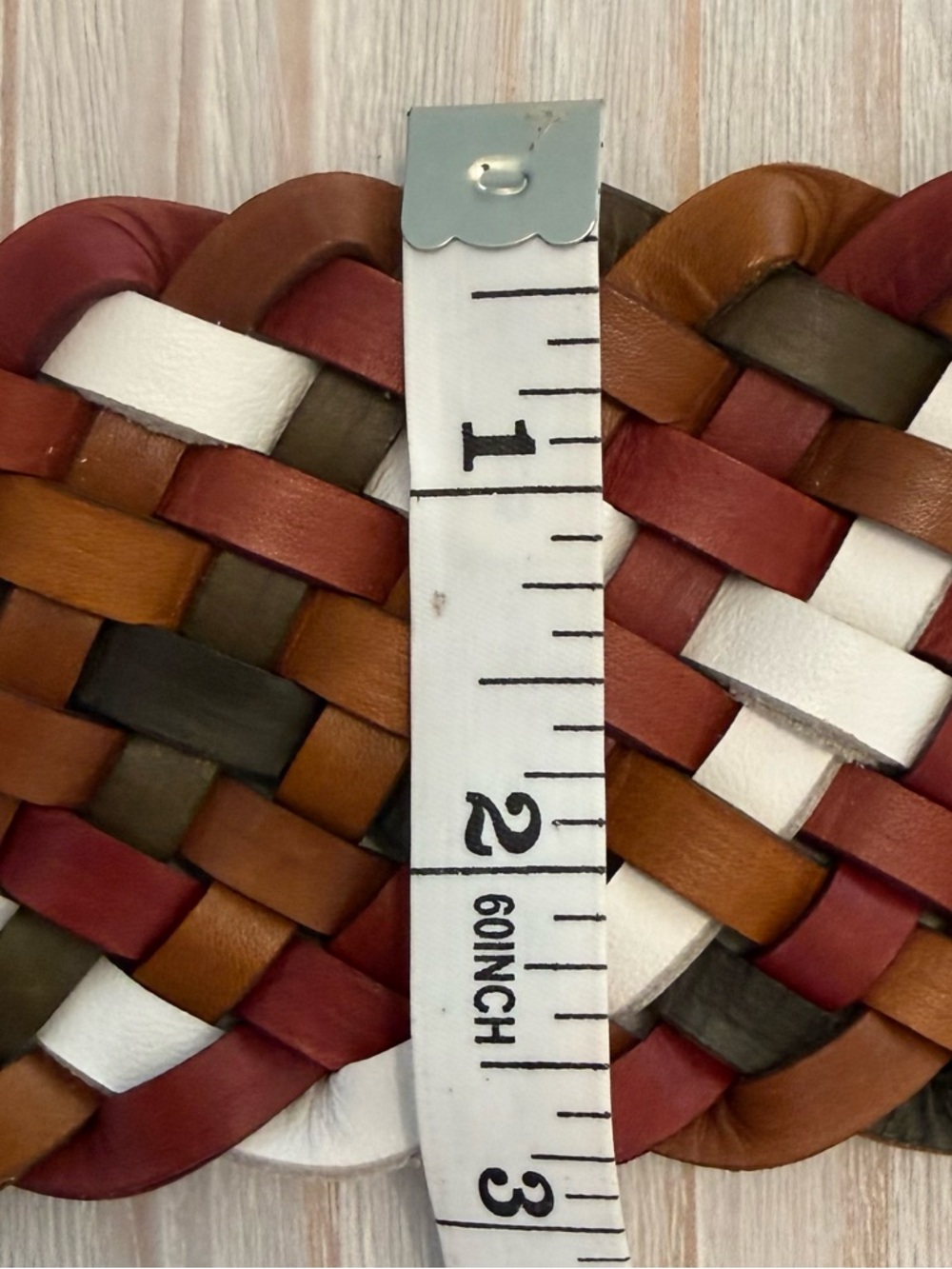 Joan & David Multicolor Braided Leather Belt with Brown Strap - Picture 8 of 8